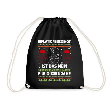 Aufgrund der Preiserhöhung - Ugly Christmas Pulli - Turnbeutel - Schwarz - Vorne