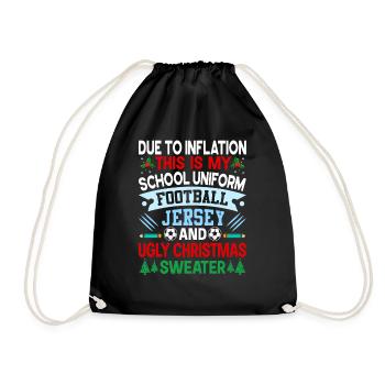 Due to inflation, this is my school uniform - Drawstring Bag - black - Front