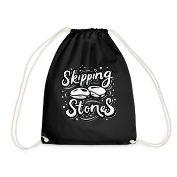 Skipping Stones - Drawstring Bag - black - Front