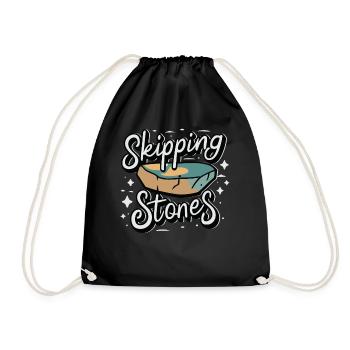 Skipping Stones - Turnbeutel - Schwarz - Vorne