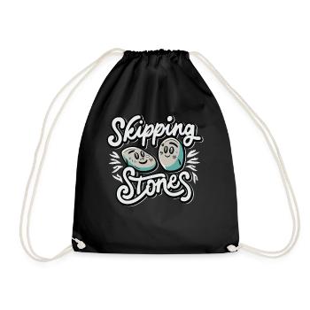 Skipping Stones - Drawstring Bag - black - Front
