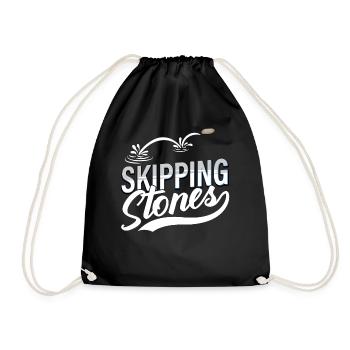 Skipping Stones - Turnbeutel - Schwarz - Vorne