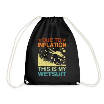 Due To Inflation - This Is My Wetsuit - Drawstring Bag - black - Front