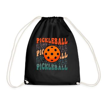 Pickleball Pickleball Pickleball - Drawstring Bag - black - Front