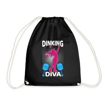 Retro Pickleball Lady - Dinking Diva - Sac de sport léger - noir - Devant