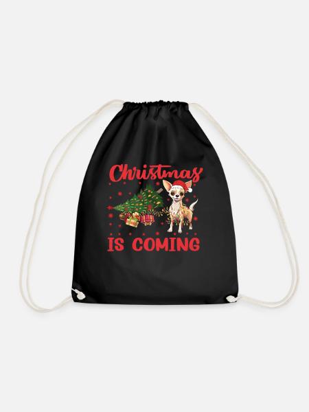 Christmas Is Coming Dog Version - Turnbeutel - Schwarz