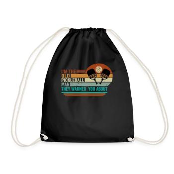 I'm The Old Pickleball Man They Warned You About - Drawstring Bag - black - Front