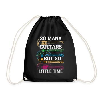 So Many Guitars, But So Little Time - Drawstring Bag - black - Front