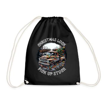 Christmas Luck - Pick Up Piece - Saying - Drawstring Bag - black - Front
