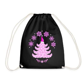 Rose Rose Léopard Imprimé Sapin - Sac de sport léger - noir - Devant
