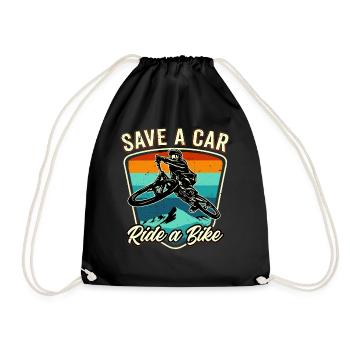 Save A Car - Ride A Bike - Drawstring Bag - black - Front