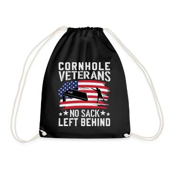 Cornhole Veteran - Kein Sack Bleibt Zurück - Turnbeutel - Schwarz - Vorne