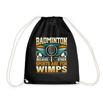BADMINTON - D’autres sports sont pour les mauviettes - Sac de sport léger - noir - Devant
