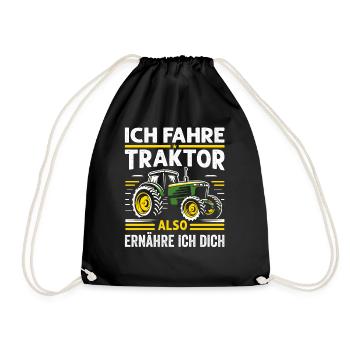 Tractor Love Farm Charm Country Life Village - Drawstring Bag - black - Front