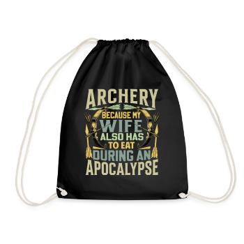 Funny Archery Saying - Apocalypse - Drawstring Bag - black - Front