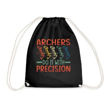 Bogenschütze Mit Präzision Archers With Precision - Drawstring Bag - black - Front