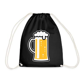 Chope de bière (Bière / Chope de bière / Verre à bière / L / 3C) - Sac de sport léger - noir - Devant