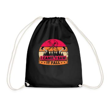 I Came I Saw It Fall - Lumberjack Tree Feller - Drawstring Bag - black - Front