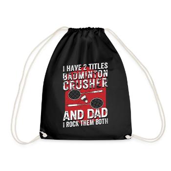 Badminton PAPA – Deux titres – I Rock Them Both - Sac de sport léger - noir - Devant