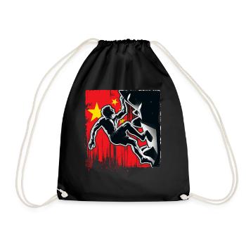 Chinan Climber – Distressed Boulderer Climbing - Drawstring Bag - black - Front