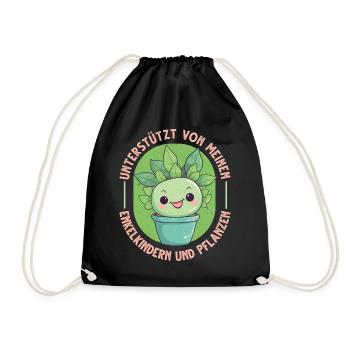 Powered by Grandchildren And Plants Design - Drawstring Bag - black - Front
