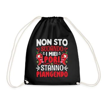 I Don't Sweat My Pores Cry - Chili Cook - Drawstring Bag - black - Front