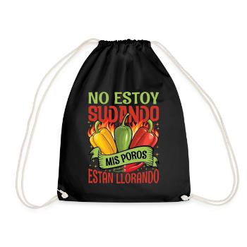 I Don't Sweat My Pores Cry - Chili Cook - Drawstring Bag - black - Front