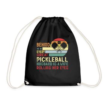 Frau Pickleball Partner Pickleball Paar Liebhaber - Turnbeutel - Schwarz - Vorne