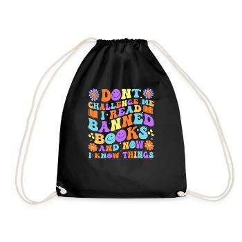 enthusiasts who read forbidden books, - Drawstring Bag - black - Front