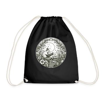 Illustration de lecture de livre sauvage de souris - Sac de sport léger - noir - Devant
