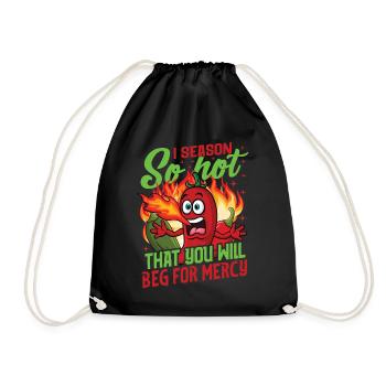 Red Hot Chili Sauce Spicy Food Lover Apparel - Turnbeutel - Schwarz - Vorne