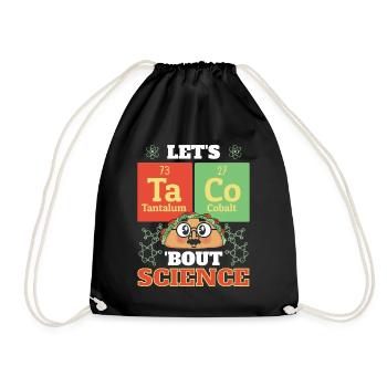 Teacher Student Funny Joke Let's Taco Bout Science - Drawstring Bag - black - Front