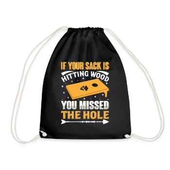 Cornhole Game Lover Cornhole Enthusiast Outfit - Drawstring Bag - black - Front