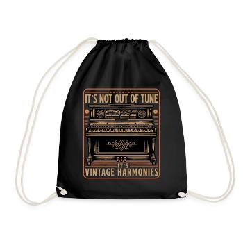 Outfit for piano players and pianists with - Drawstring Bag - black - Front