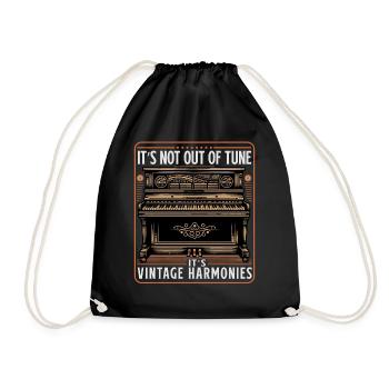 Orchestra piano musician piano teacher outfit - Drawstring Bag - black - Front