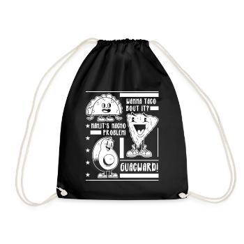 Funny Saying Taco Nacho Avocado Humor Funny - Drawstring Bag - black - Front