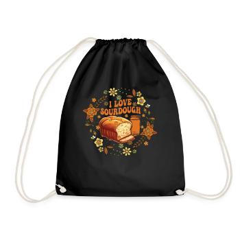 Sourdough Whisperer Bakery Bakers Retro Outfit - Turnbeutel - Schwarz - Vorne