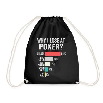 Poker-enthusiast Pokerchips Kartenspiele - Turnbeutel - Schwarz - Vorne