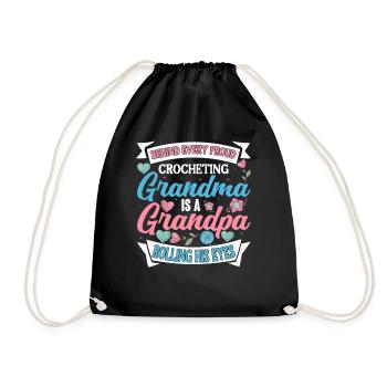 Crochet Crochet Fil Grand-mère Grand-père - Sac de sport léger - noir - Devant