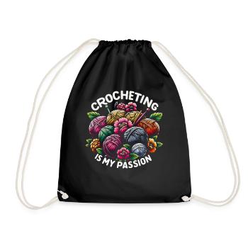Crochet Crochet Crochet Fil Tricot Citations - Sac de sport léger - noir - Devant