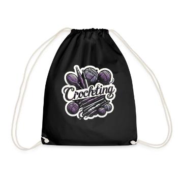 Crochet Crochet Crochets Fil Tricot - Sac de sport léger - noir - Devant