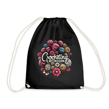 Crochet Crochet Crochet Fil Tricot Citations - Sac de sport léger - noir - Devant