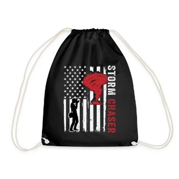 Usa-flagge, Tornadojäger Der Vereinigten Staaten - Turnbeutel - Schwarz - Vorne