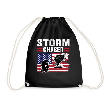 Usa-flagge Tornado Chaser - Turnbeutel - Schwarz - Vorne