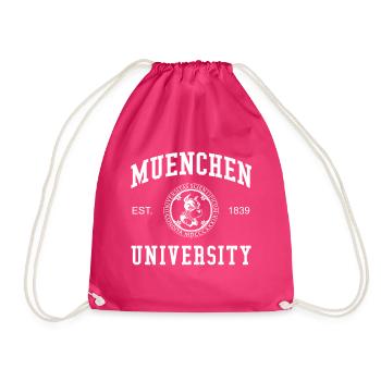 München University Universität Hochschule Uni - Turnbeutel - Fuchsia - Vorne