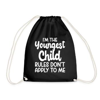 Family Kids Siblings Funny Gift Idea - Drawstring Bag - black - Front
