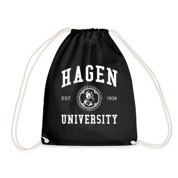 Hagen University Universität Hochschule Uni - Drawstring Bag - black - Front