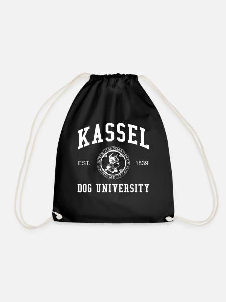 Kassel Dog University Universität Hochschule Uni - Drawstring Bag - black
