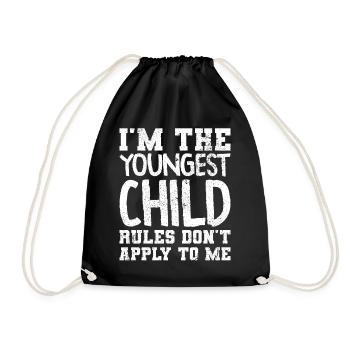 Family Kids Siblings Funny Gift Idea - Drawstring Bag - black - Front
