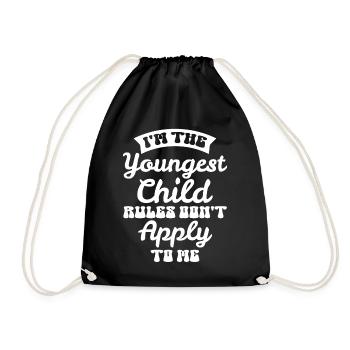 Family Kids Siblings Funny Gift Idea - Drawstring Bag - black - Front